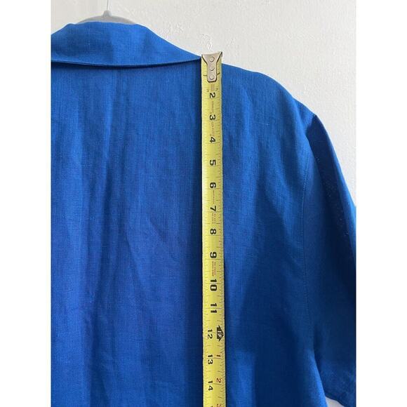 Courtney Washington Women Blue Long 100% Silk Jacket Lagenlook Boho Coastal Med‎ - Picture 9 of 11